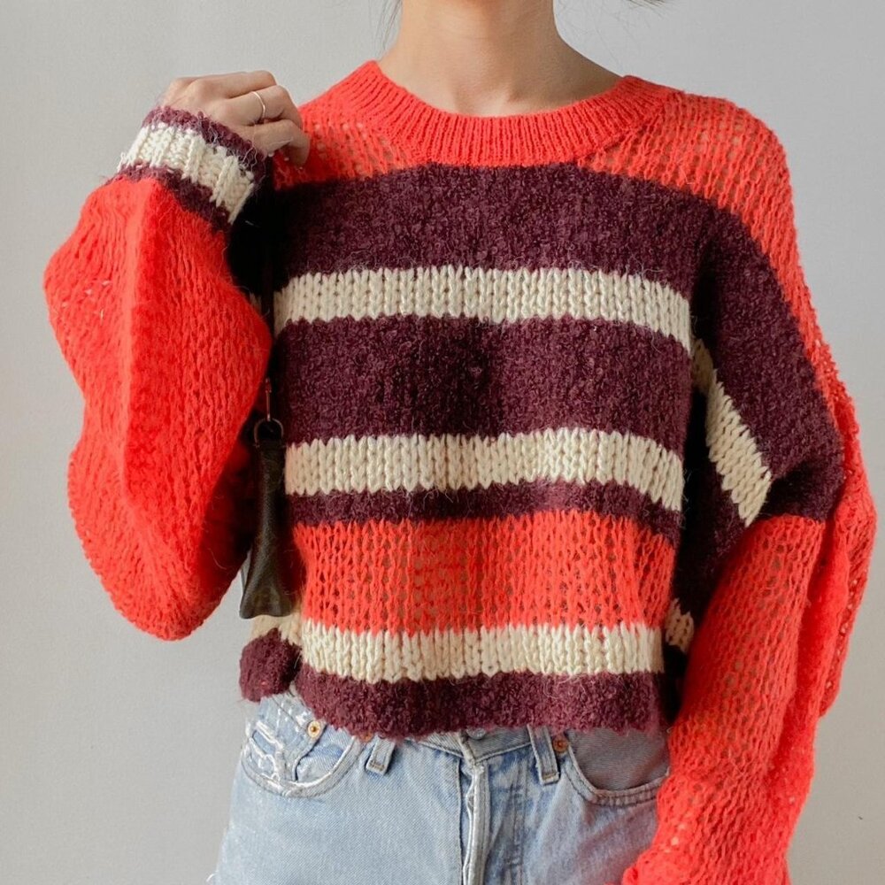 Kimchi‎ Blue Kingston Oversized Cropped Pullover Fuzzy Knit Sweater Size XS